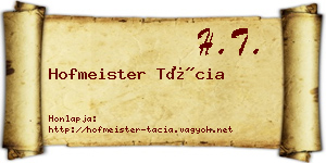 Hofmeister Tácia névjegykártya